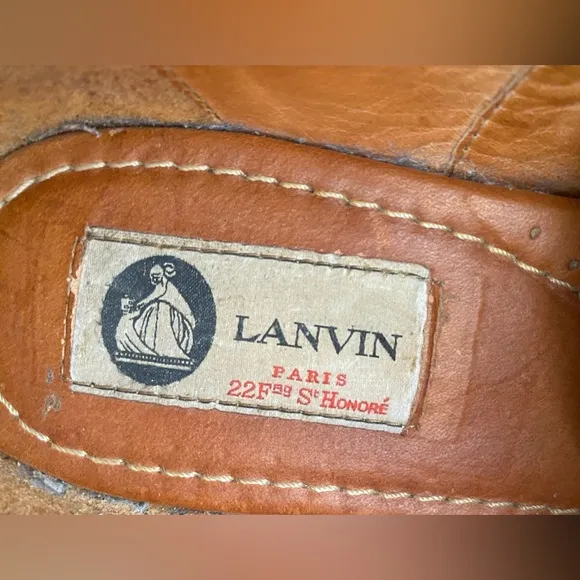 LANVIN Black Suede Lace-Up Oxfords Shoes