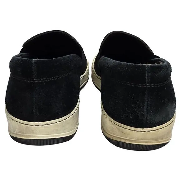 Lanvin Slip-On Sneakers in Black Leather and Suede