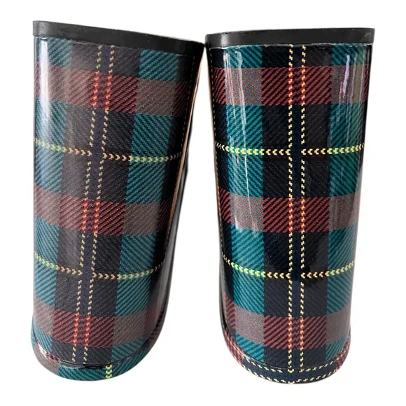 Larroude Dolly Mule Blue Tartan Patent 5” Platforms Plaid Women’s Size 10 luxury