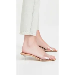 Larroude The Vivi Mules Vinyl &amp; Beige Clear