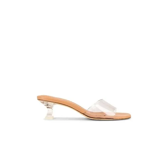 Larroude The Vivi Mules Vinyl &amp; Beige Clear
