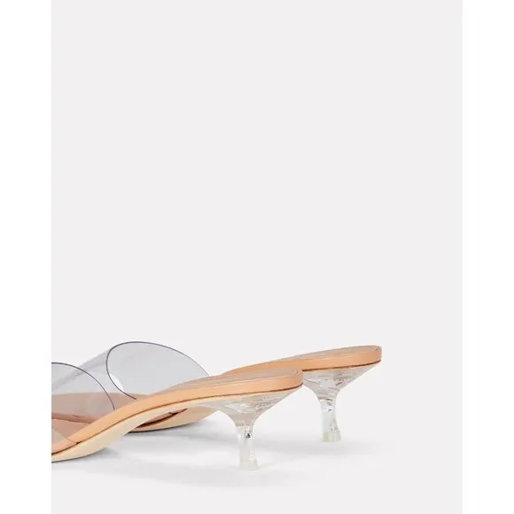 Larroude The Vivi Mules Vinyl &amp; Beige Clear