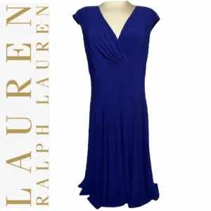 Lauren Ralph Lauren Dress VNeck Wrap Empire Waist Dressy Career Formal Size 10