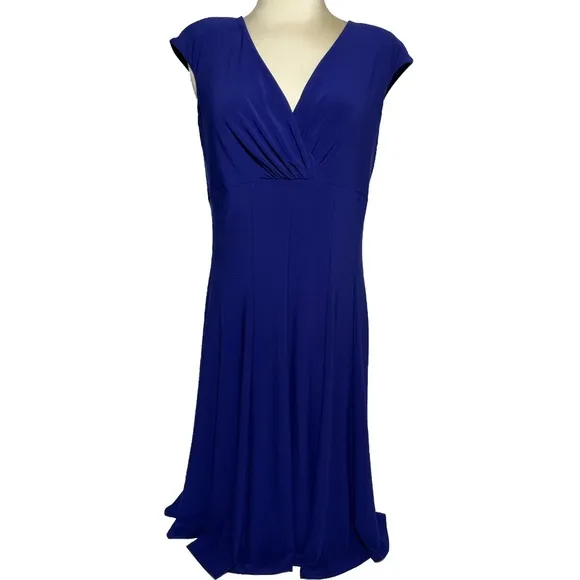 Lauren Ralph Lauren Dress VNeck Wrap Empire Waist Dressy Career Formal Size 10