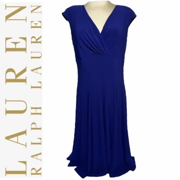 Lauren Ralph Lauren Dress VNeck Wrap Empire Waist Dressy Career Formal Size 10