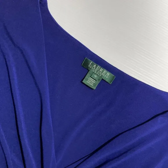 Lauren Ralph Lauren Dress VNeck Wrap Empire Waist Dressy Career Formal Size 10