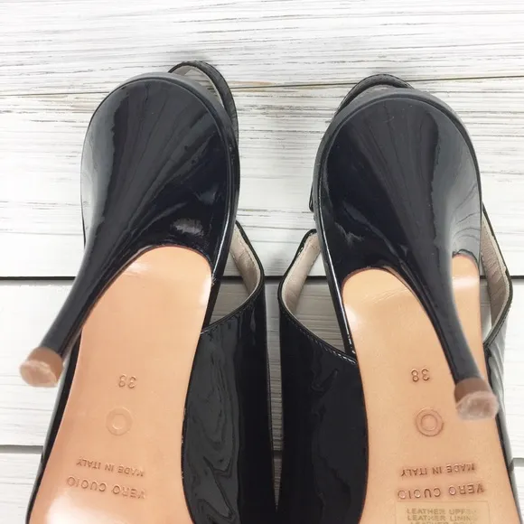 L'autre Chose Black Deserto Slingback Heels 38