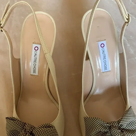 L’AUTRE CHOSE sling back open toe heels