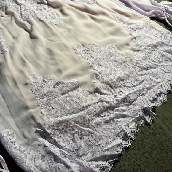 Lavender We Are HAH Queen 4 A Day Dress Chiffon Lace Mini Dress w/ Slip