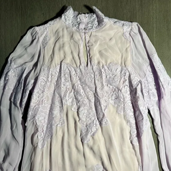Lavender We Are HAH Queen 4 A Day Dress Chiffon Lace Mini Dress w/ Slip