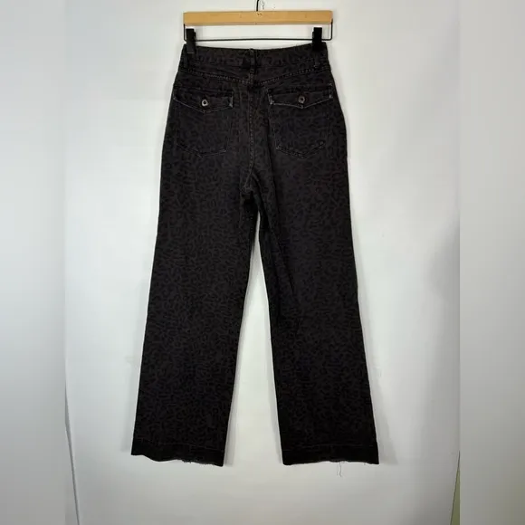 Le Superbe Leopard Print Wide Leg Jeans