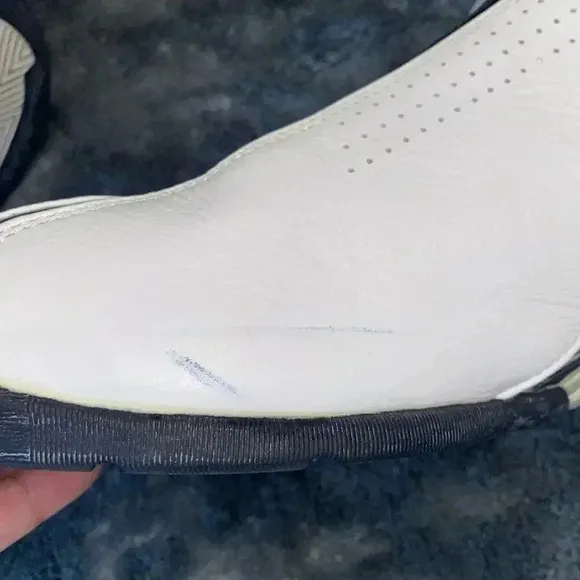 Leather Basketball Shoes White Blue‎ Athletic Sneakers