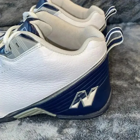 Leather Basketball Shoes White Blue‎ Athletic Sneakers