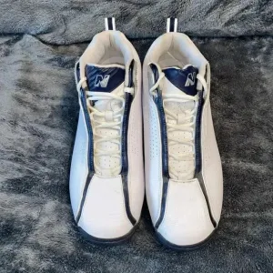 Leather Basketball Shoes White Blue‎ Athletic Sneakers