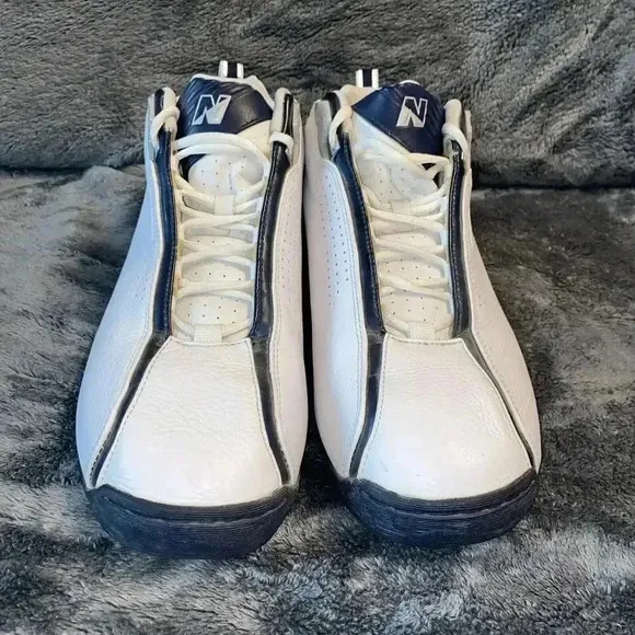 Leather Basketball Shoes White Blue‎ Athletic Sneakers