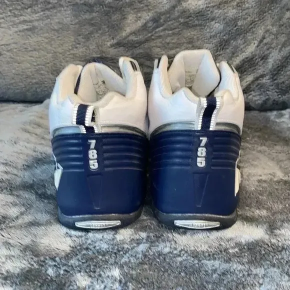 Leather Basketball Shoes White Blue‎ Athletic Sneakers