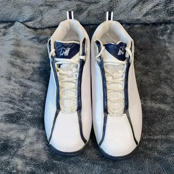 Leather Basketball Shoes White Blue‎ Athletic Sneakers