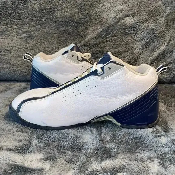 Leather Basketball Shoes White Blue‎ Athletic Sneakers