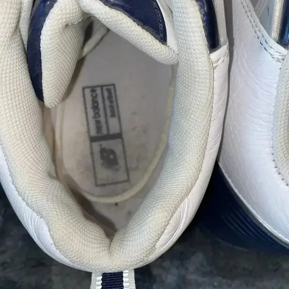 Leather Basketball Shoes White Blue‎ Athletic Sneakers