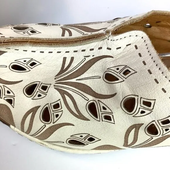 LEATHER CLOGS BONAVI WEDGE COMFORT SLIP ON