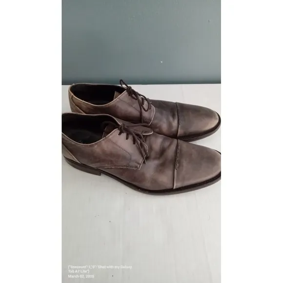 Leather Dress Shoes Cap Toe Oxford Lace Up Casual Comfort Work Size?