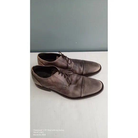 Leather Dress Shoes Cap Toe Oxford Lace Up Casual Comfort Work Size?