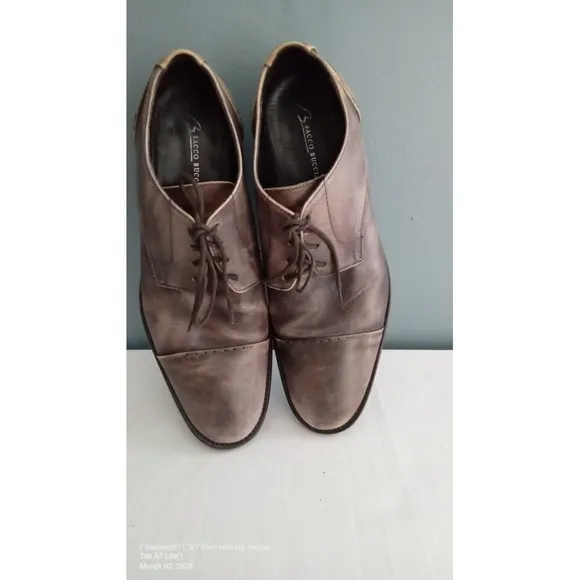 Leather Dress Shoes Cap Toe Oxford Lace Up Casual Comfort Work Size?