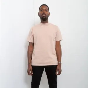 Les Tien Heavyweight cotton Mock neck tee in Mauve Size Medium