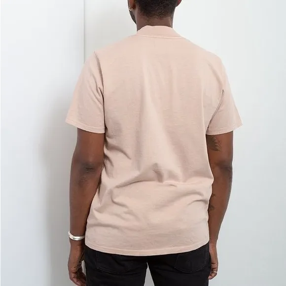 Les Tien Heavyweight cotton Mock neck tee in Mauve Size Medium