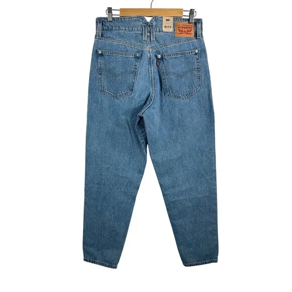 Levis Button Fly high waisted notch Mom jeans blue sz 29x27 retro