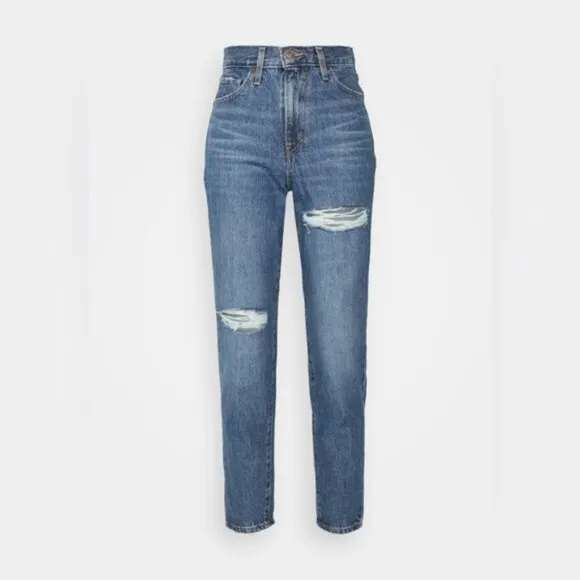 Levi's Jeans Women's Size 28 Blue Wash‎ Denim High Waisted Mom Jeans Distressed
