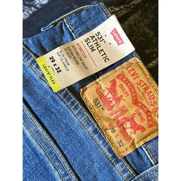 Levi's Mens 531 Athletic Slim Fit Jean - Stretch, Size 29x32, Blue, NWT
