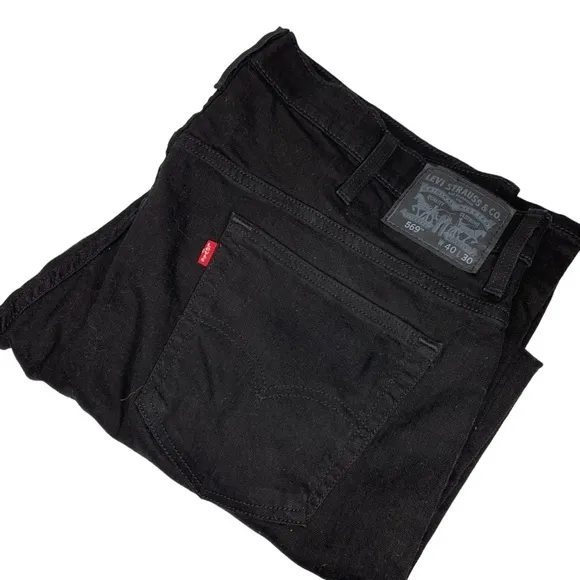 Levi's Mens 569 Loose Straight Fit Black Jeans Stretch Size 40”X30” New