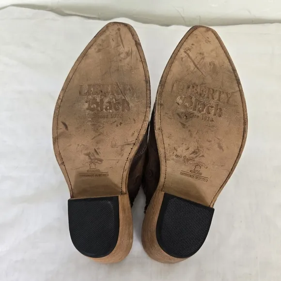 Liberty Black Western Cowboy Brown Toscano Mules, 9