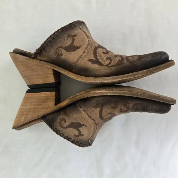Liberty Black Western Cowboy Brown Toscano Mules, 9