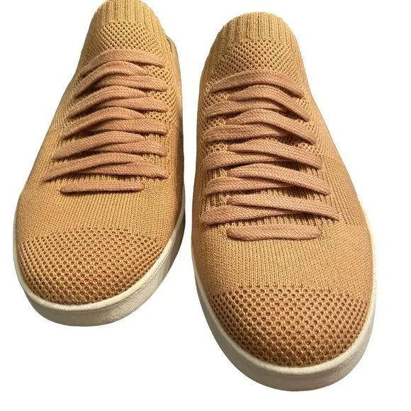 Lifestride Ease Women's Slip On Mule Sneaker in Camel 8 Wide Washable Knit New