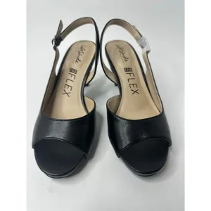 LifeStride Women's Teller 2 Slingback Peep Toe Pumps Heels Black Size 6M  NWT