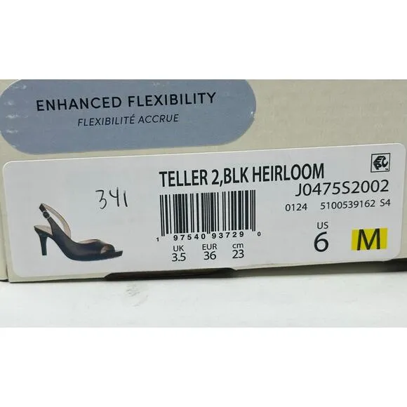 LifeStride Women's Teller 2 Slingback Peep Toe Pumps Heels Black Size 6M  NWT