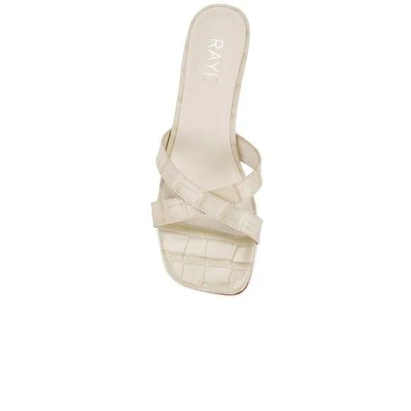 LIKE NEW RAYE Sydney Sandal in Vanilla slip on kitten heels