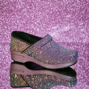 Lilac Dansko Glitter Pro Clogs Lavender Sparkle Fairycore Boho Bling Festival 💜
