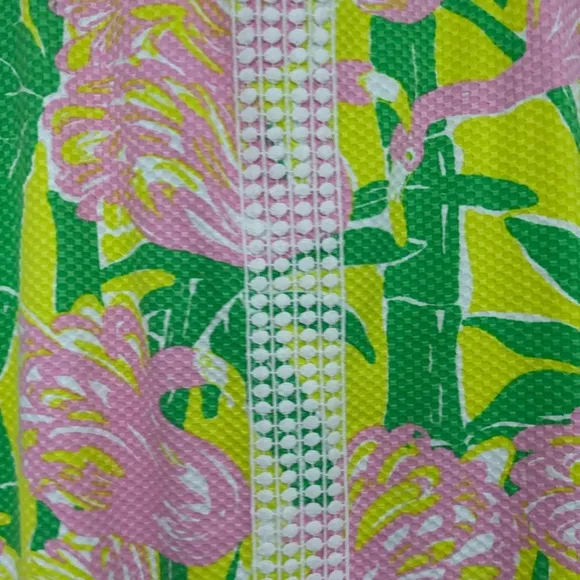 Lilly Pulitzer Sleeveless Dress Flamingo Pink Green Size XL 14-16