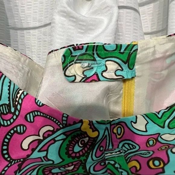 LILLY PULITZER VINTAGE SKIRT SZ.10 EUC, SILK &amp; COTTON BLEND, FULLY LINED