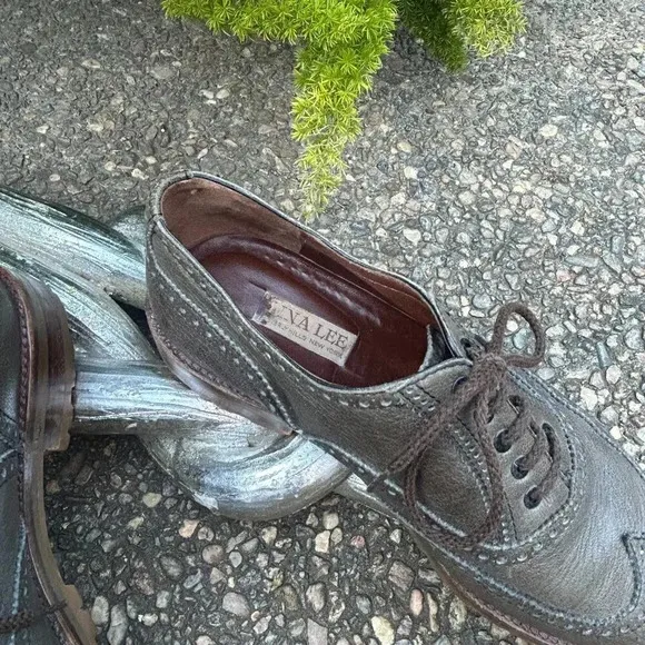 Lina Lee Beverly Hills Men's Green Wingtip Brogue Lace Up Oxfords Size 9.5 D