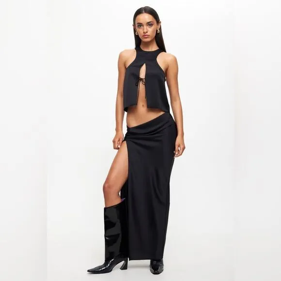 LIONESS MARIAH MAXI SKIRT ONYX NWT SIZE SMALL