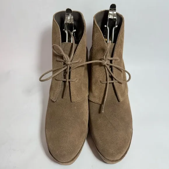 Lisa b. Mushroom Suede Leather Platform Clogs Ankle Booties