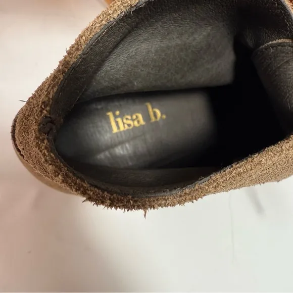Lisa b. Mushroom Suede Leather Platform Clogs Ankle Booties