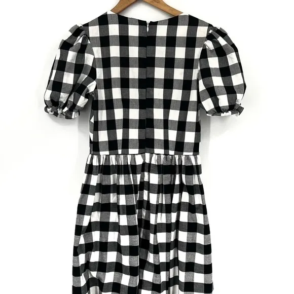 LISA SAYS GAH X GARMENTORY TOPANGA MIDI DRESS - BLACK/WHITE GINGHAM