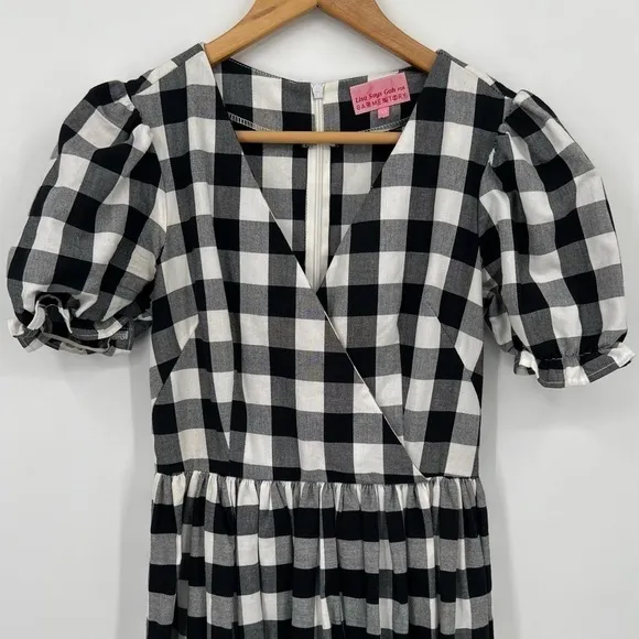 LISA SAYS GAH X GARMENTORY TOPANGA MIDI DRESS - BLACK/WHITE GINGHAM