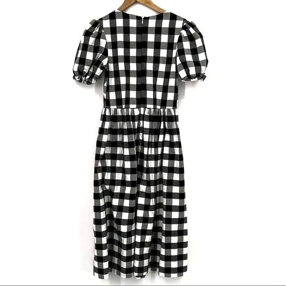 LISA SAYS GAH X GARMENTORY TOPANGA MIDI DRESS - BLACK/WHITE GINGHAM