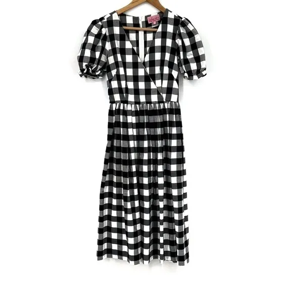 LISA SAYS GAH X GARMENTORY TOPANGA MIDI DRESS - BLACK/WHITE GINGHAM